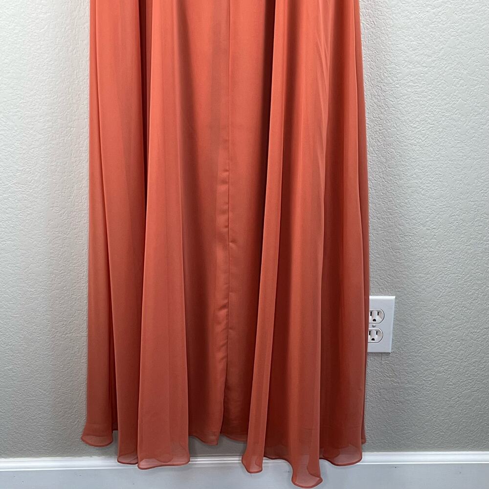After Six Terracotta Off Shoulder Basque Neck Maxi Dress Evening Gown 8 NWT - Picture 11 of 15